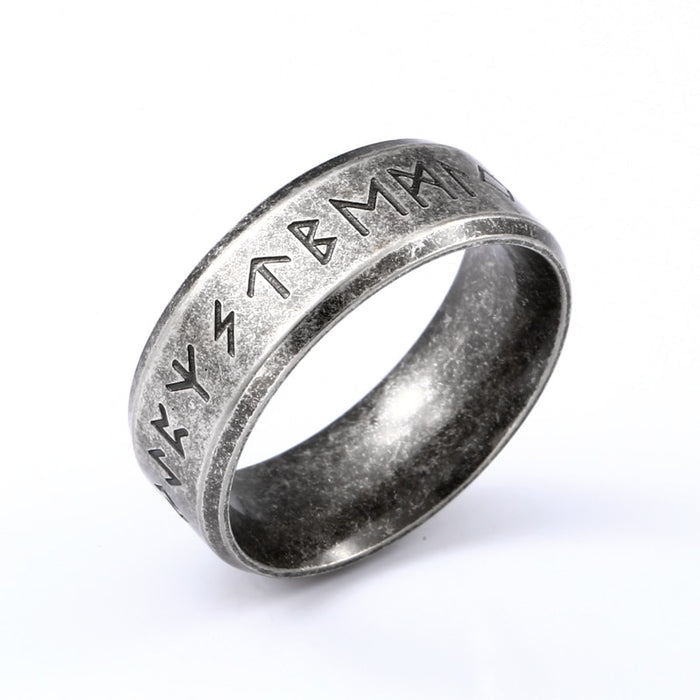 Antient Aztec Distressed Steel Unisex Ring