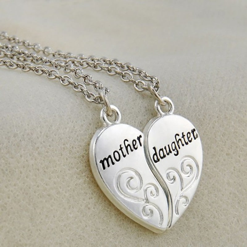 Mother & Daughter Love Heart Necklace