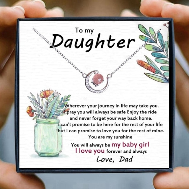 Sparkling Moon & Strawberry Earth Daughter Necklace Gift Box