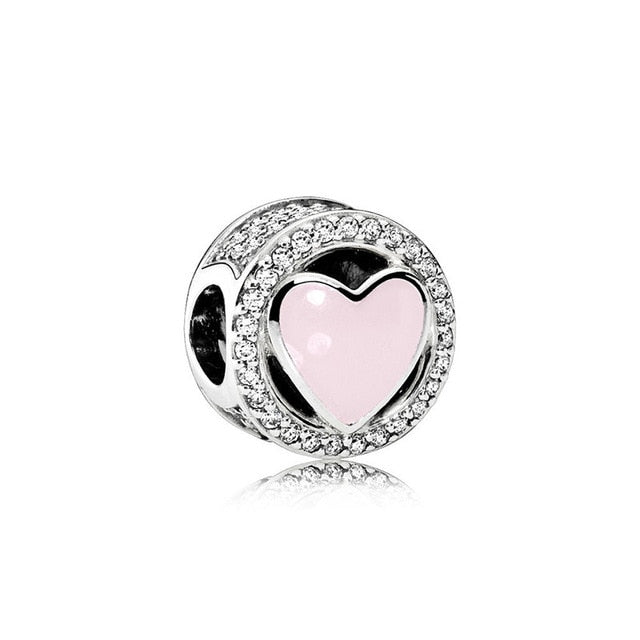 925 Sterling Silver Cute Heart Charm Collection