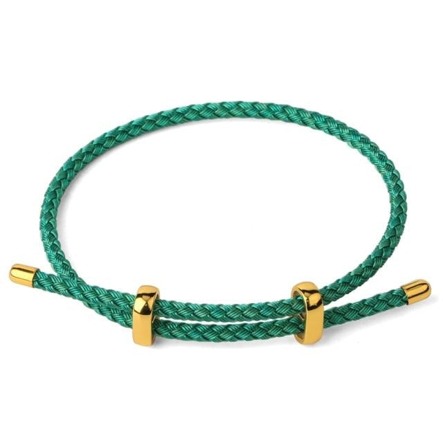 Adjustable Stainless Steel Tipped Rope Bracelet