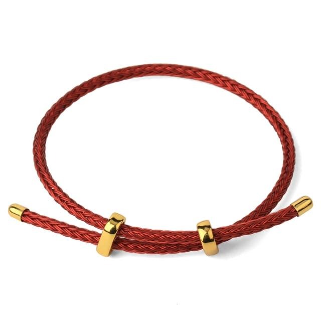 Adjustable Stainless Steel Tipped Rope Bracelet