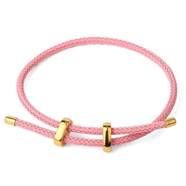 Adjustable Stainless Steel Tipped Rope Bracelet