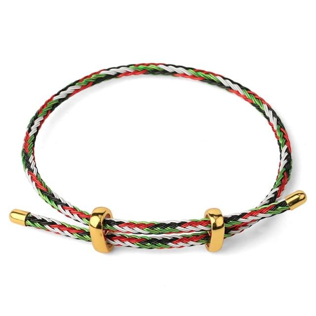 Adjustable Stainless Steel Tipped Rope Bracelet