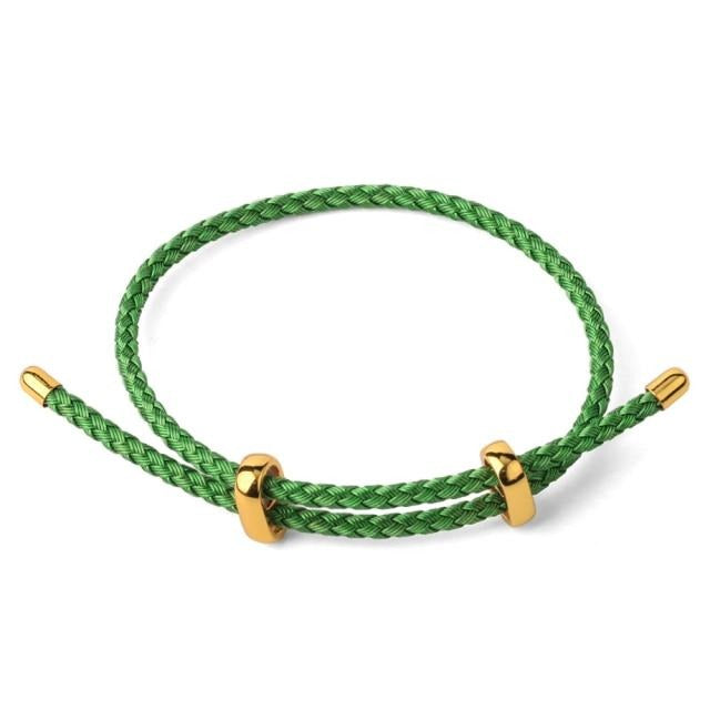 Adjustable Stainless Steel Tipped Rope Bracelet
