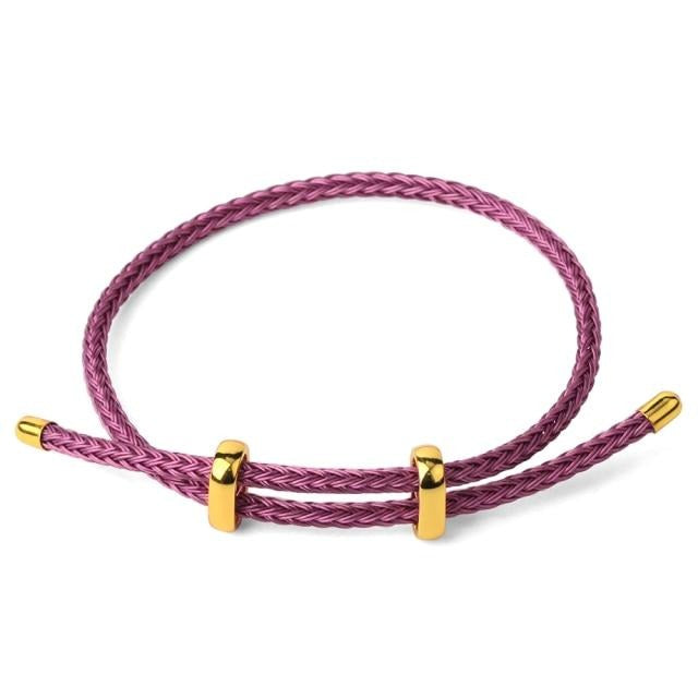 Adjustable Stainless Steel Tipped Rope Bracelet