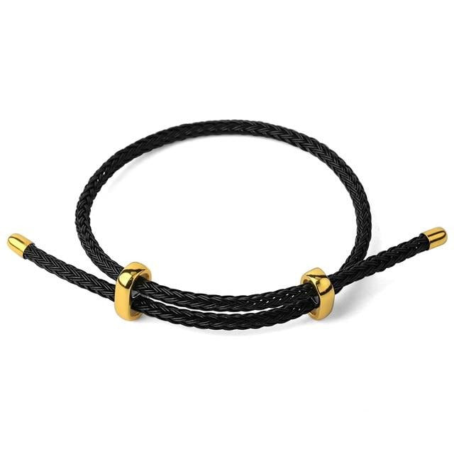 Adjustable Stainless Steel Tipped Rope Bracelet