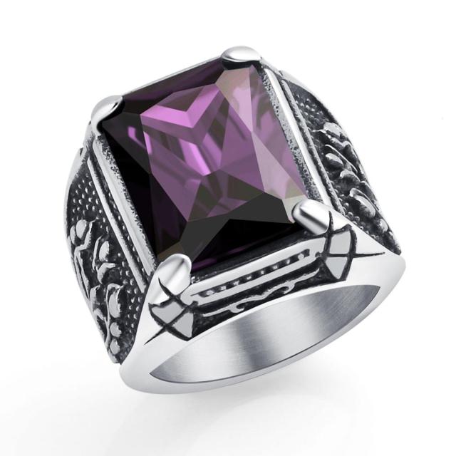 Men's Sapphire Square Mary Jane  Ring
