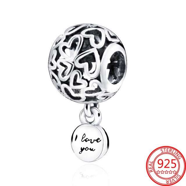 925 Sterling Silver Heart-shaped Charms