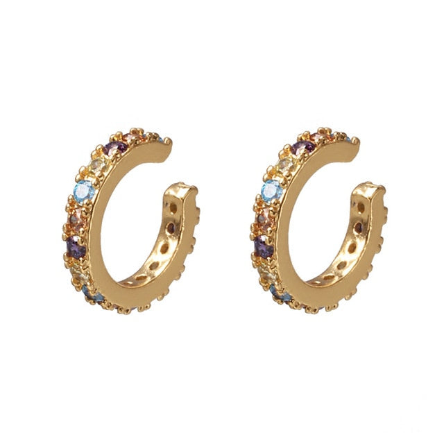 Gold Crystal Ear Clip Collection