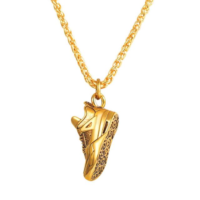 Sport Shoe Necklace Stainless Steel Running Shoe Pendant