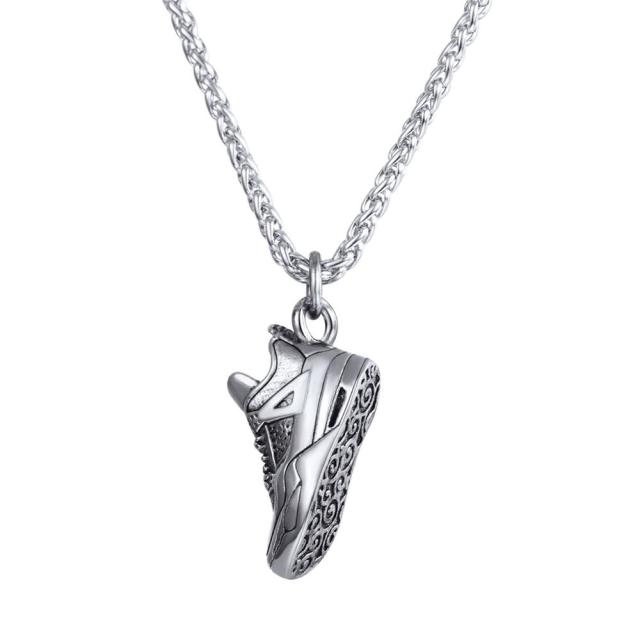 Sport Shoe Necklace Stainless Steel Running Shoe Pendant