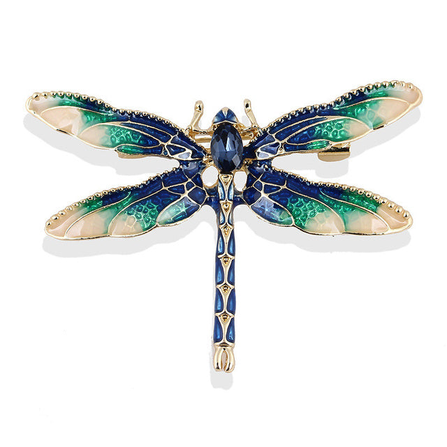 Dragonfly and Sapphire Stone Brooch