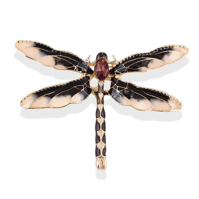 Dragonfly and Sapphire Stone Brooch