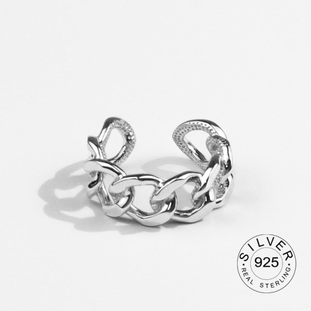 Curb Chain Style Adjustable Ladies Ring collection