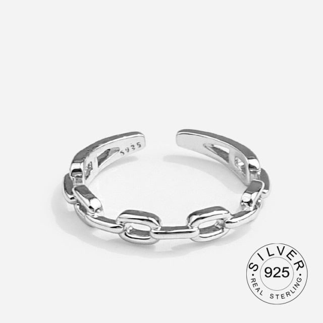 Curb Chain Style Adjustable Ladies Ring collection
