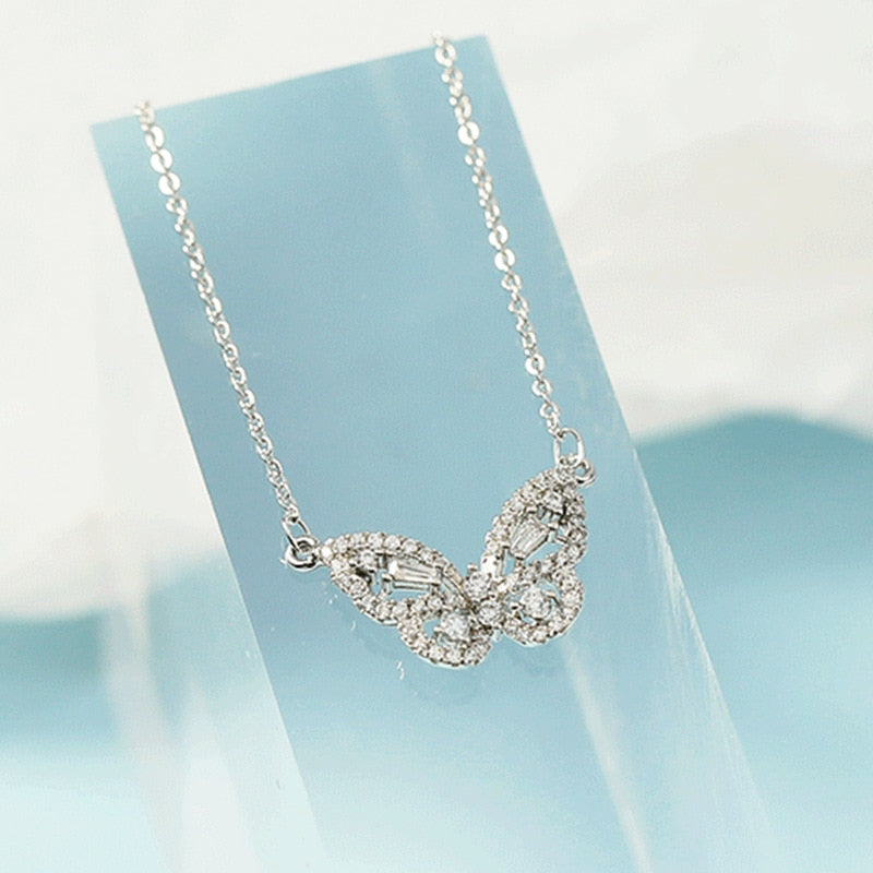 Sterling Silver Women’s Butterfly Charm Necklace