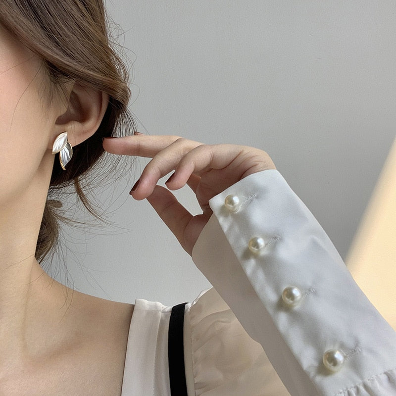 Women's Plant Leaf Petal Stud Earrings