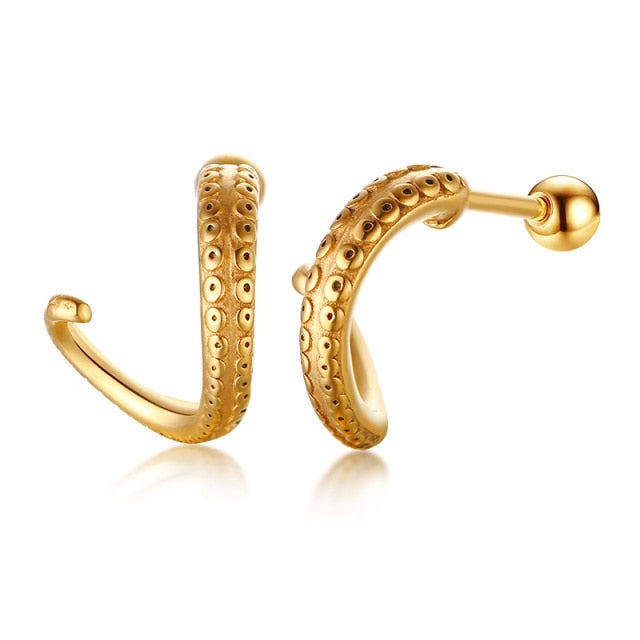 Octopus Tentacle Stud Earrings