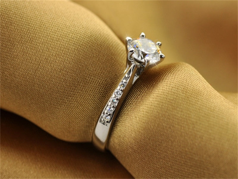 1ct Sterling Silver Wedding Engagement Style Ring