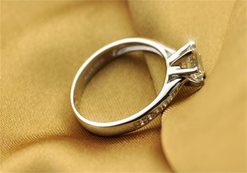 1ct Sterling Silver Wedding Engagement Style Ring