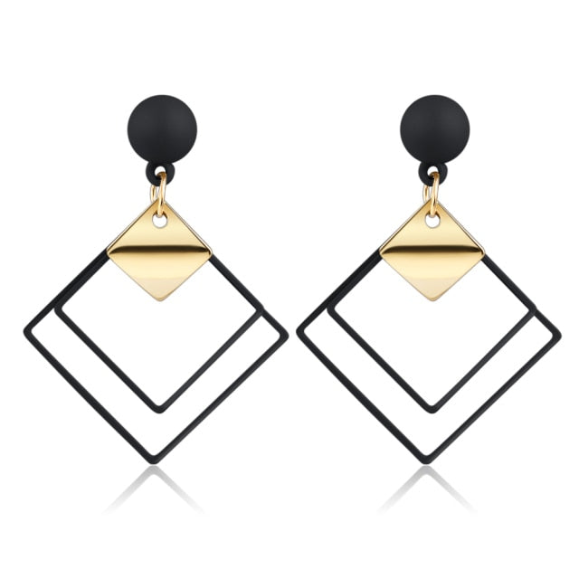 Gold Tone Simplistic Drop Earrings