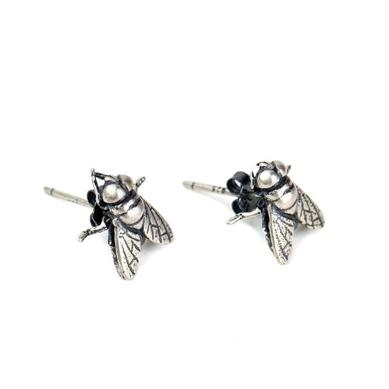925 Sterling Silver Fly Stud Earrings
