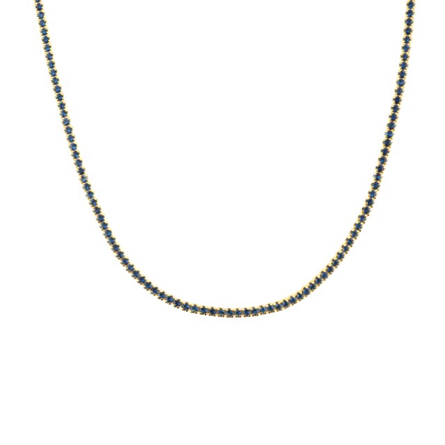 Sterling Silver Full CZ Crystal Long Necklace