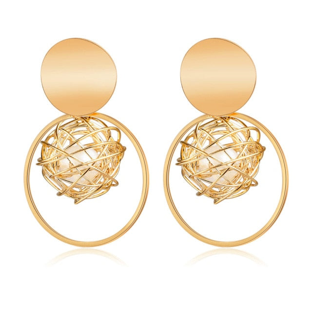 Gold Tone Simplistic Drop Earrings