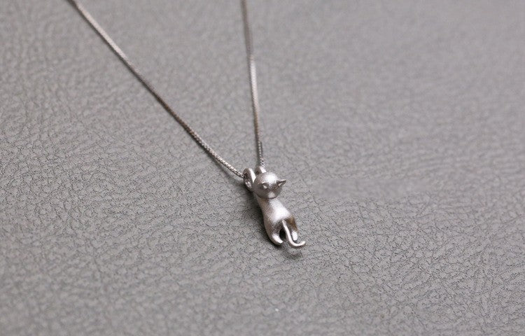 925 Sterling Silver Cat Pendant Necklace