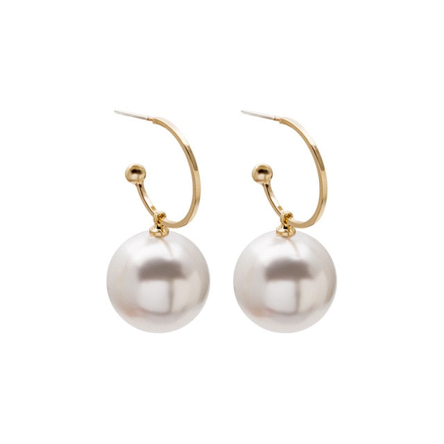 Big Simulated Pearl Drop Earring Collection