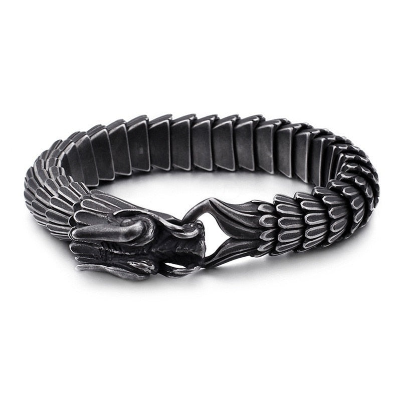 Steel Black Dragon Bracelet