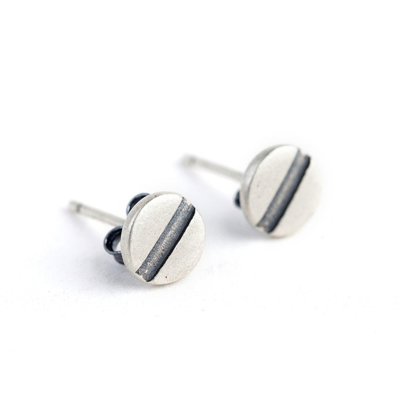 925 Sterling Silver Simple Nail Stud Earrings