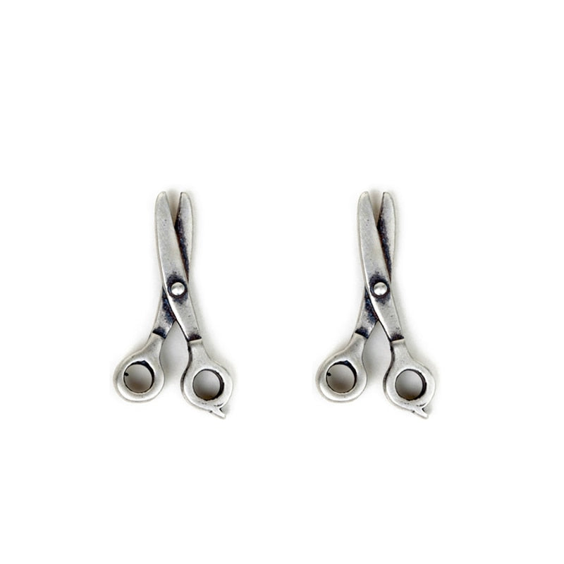 925 Sterling Silver Scissors Stud Earrings
