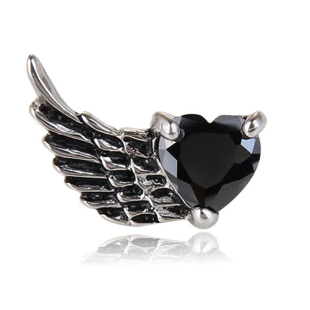 Angel Wings Oxidised Stud Earrings