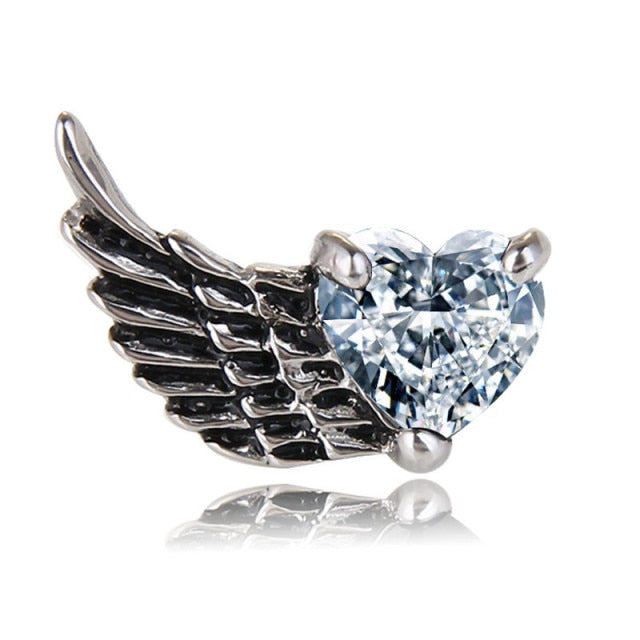 Angel Wings Oxidised Stud Earrings