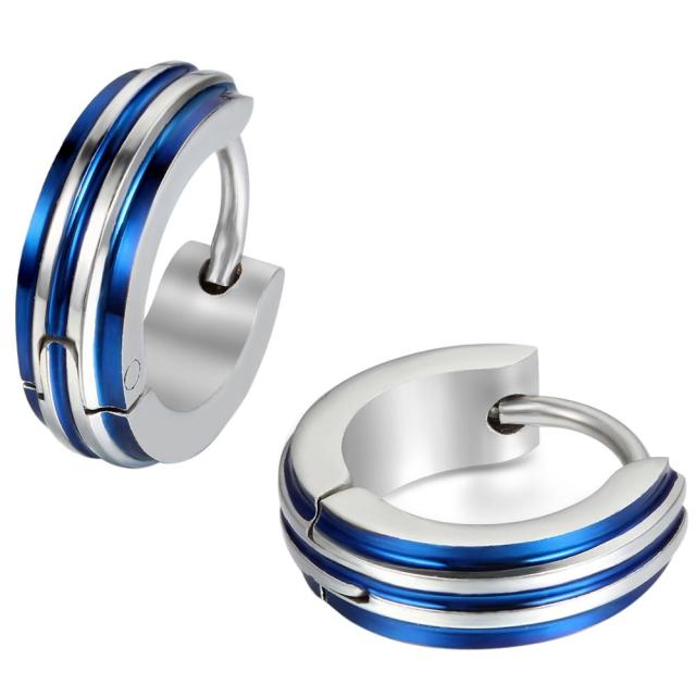 Striped Huggie Hoop Earrings