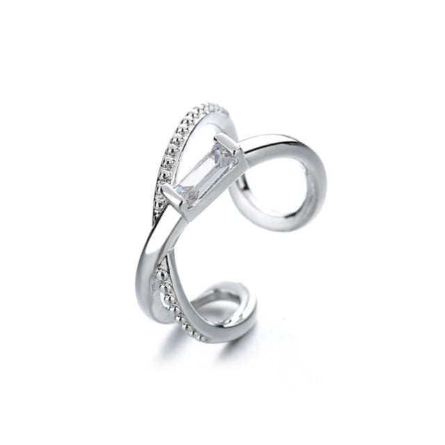 Silver Clip On Crystal Ear Cuff Collection