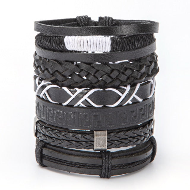 Leather Multi-layered Punk Bracelet Collection