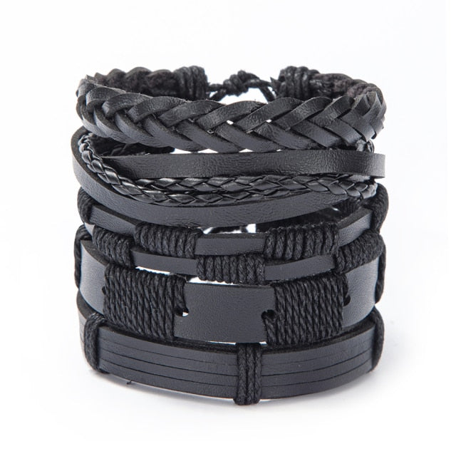 Leather Multi-layered Punk Bracelet Collection