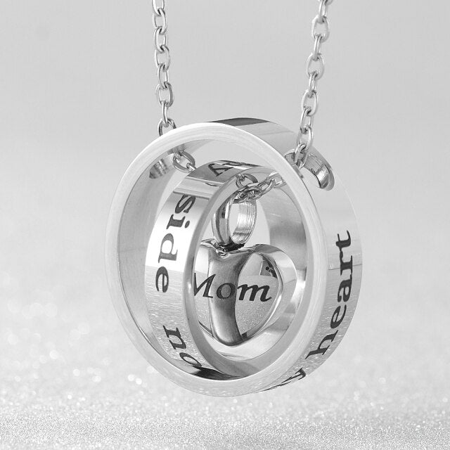 Stainless Steel Family Memorial Heart Necklace