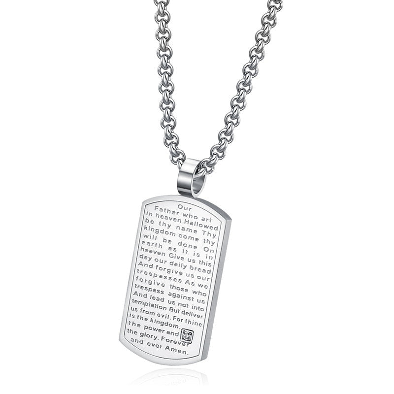 ‘The Lords Prayer’ Dog Tag Necklace