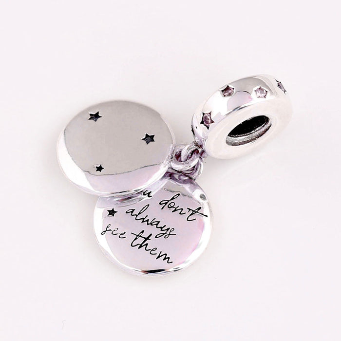 925 Sterling Silver Double Disc Sister Pendant Charm