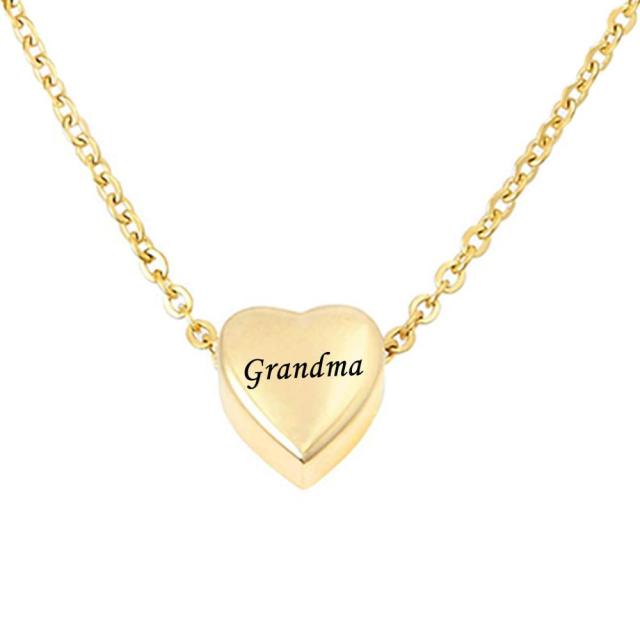 Women's Gold Heart Family Memory Locket Necklace