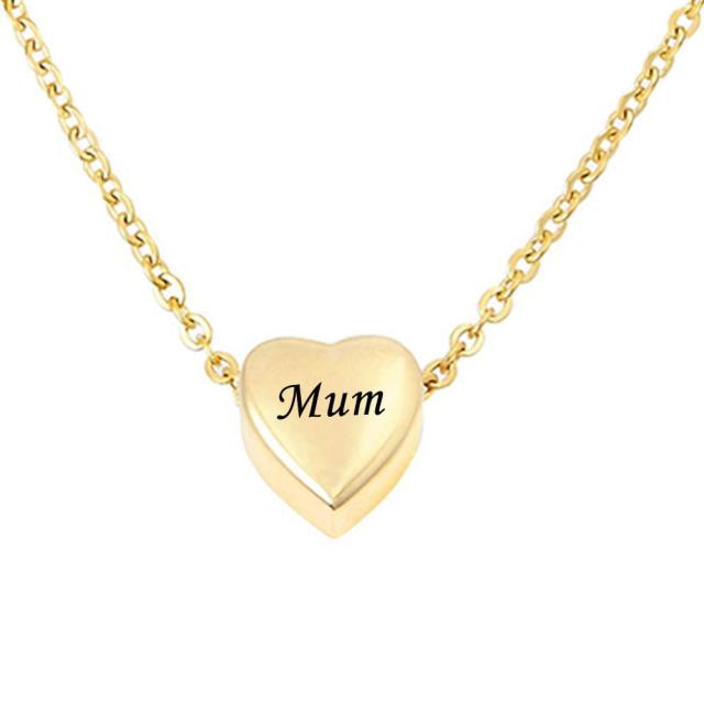 Women's Gold Heart Family Memory Locket Necklace