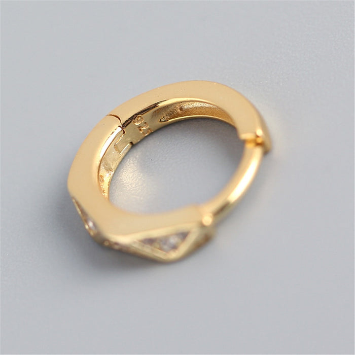 925 Sterling Silver Women's CZ Crystal Hoop Earrings