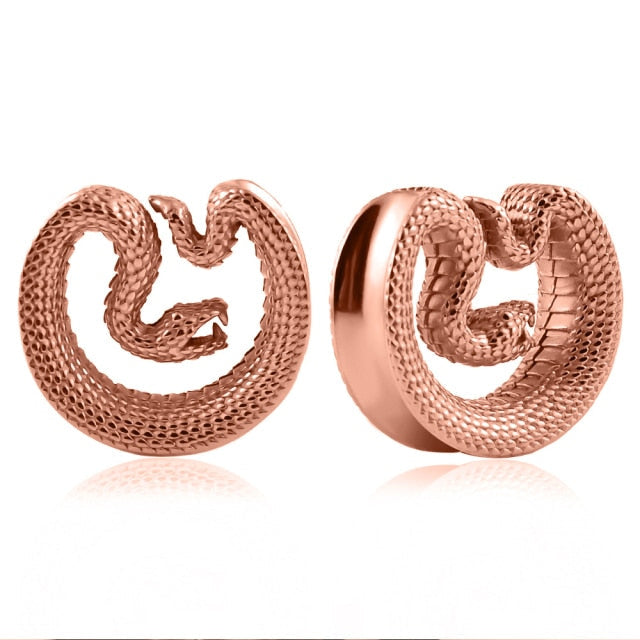 Stainless Steel Snake Ear Plugs | 8mm - 30mm - Pairs