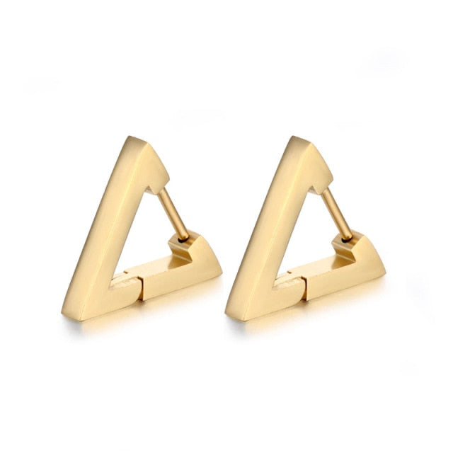 Stainless Steel Triangle Hoop Earrings