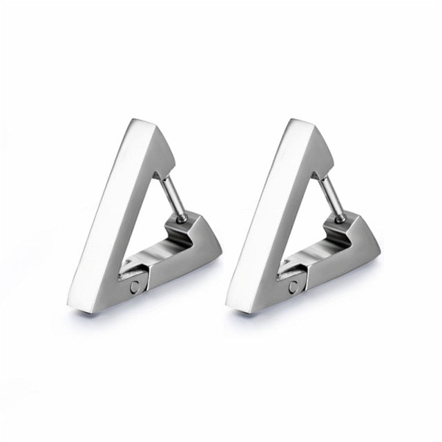Stainless Steel Triangle Hoop Earrings
