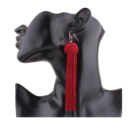 Big Knot Tassel Drop Earrings